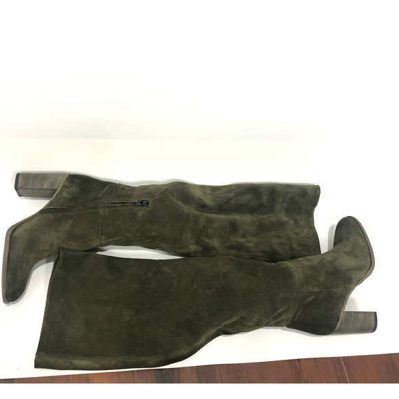 Free People Dakota Tall Boot Over The Knee Slouch Moss Green Suede EU 39 US 9 - Picture 3 of 13